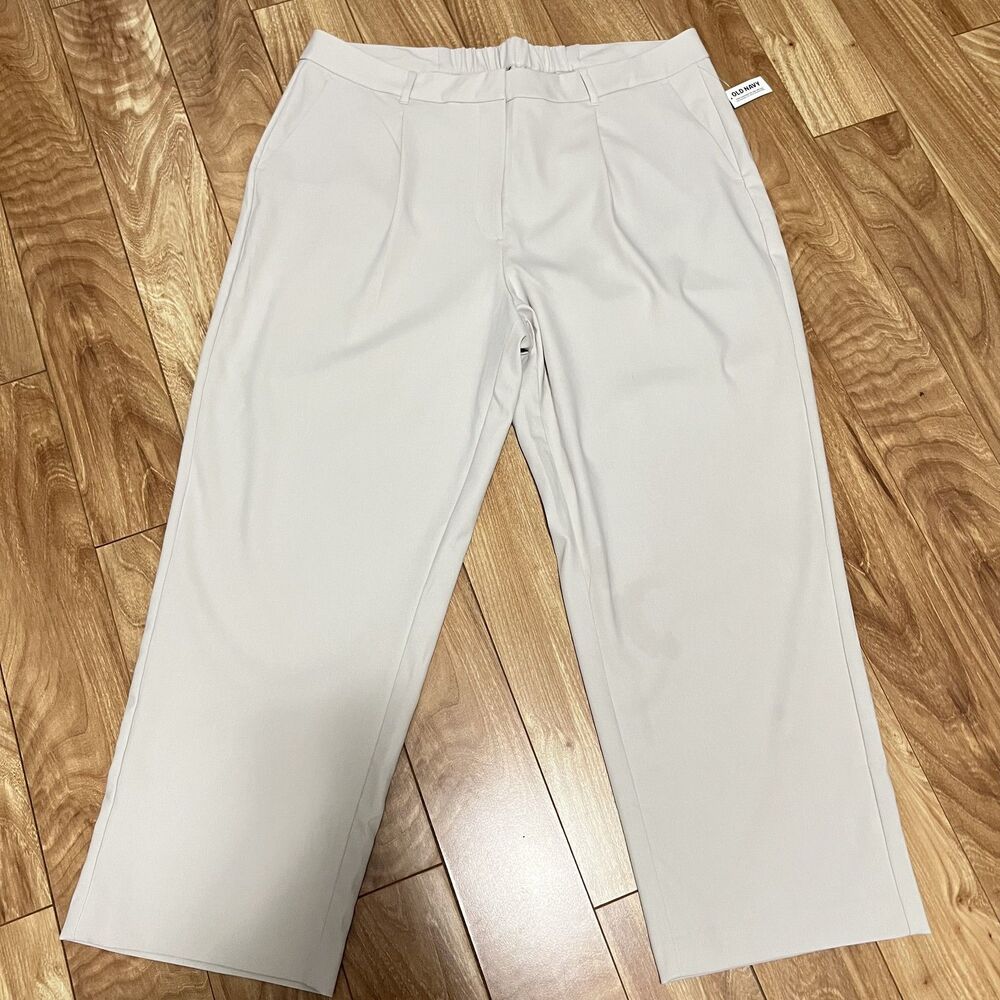 Old Navy Pants Womens 2XL Beige Extra High Rise Taylor Wide Leg Trouser Stretch